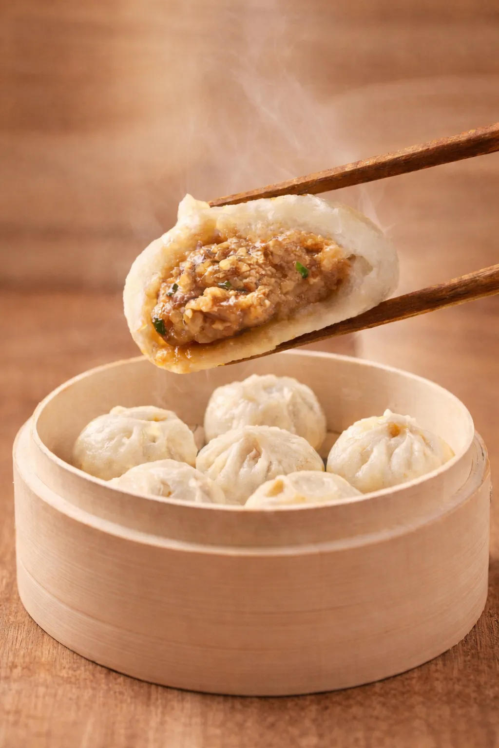Steamed Savory Pork Bun at Lans Dumpling, Chinese Dim Sum Restaurant in El Monte